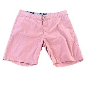 Washed Stoned & Beaten Charleston Brick Men's Flat Front Pink Shorts NWT Size 36